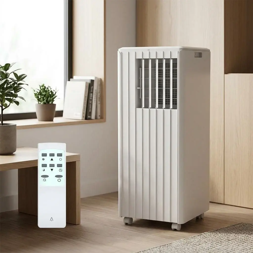 No Drilling Required! 3-in-1 Portable Air Conditioner, 8000 BTU AC Cools Rooms up to 350 Sq. Ft, Cooling Dehumidifier and Fan with Remote Control, Freestanding Unit for Apartment Bedroom