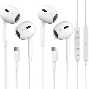 2 Packs USB C Headphones for  17/16/15 Pro Max Plus Type C Earphones with Microphone & Remote Noise Cancelling Earbuds for  17/16/15 Pro, iPad, Galaxy S23/S22/S21/S20/Ultra Note 10/20