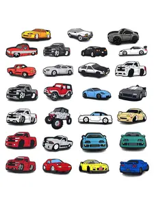 27pcs Cartoon Jdm Car PVC Shoe Charms, Clogs Decorations, Soft Rubber Shoe Buckles, Festival Party Gifts, Anime Fans, Corc Enthusiasts