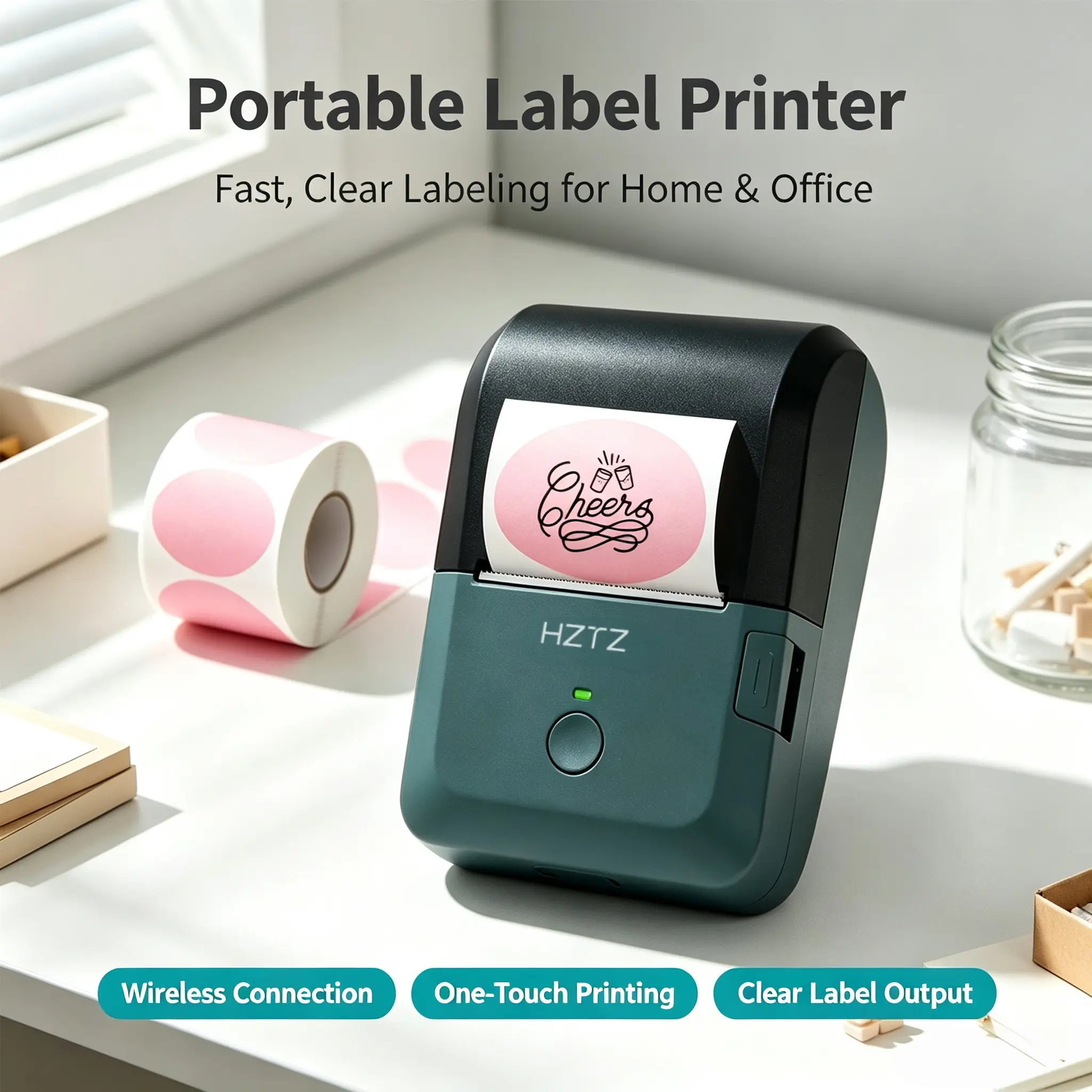 Y50 Thermal Compact Smart Printer, Label Printer for Home & Business, No Ink Needed, 20-105mm Paper, Waterproof UV Resistant, Barcode Qr Labels
