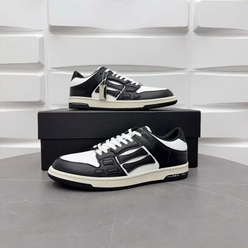 Unisex Skeleton Graphic Low Top Skate Sneakers, Full-Grain Leather Black White Matching Couple Shoes Black & White Skeleton Low Top Skate Shoes, Full-Grain Genuine Leather Matching Couple Sneakers for Men & Women