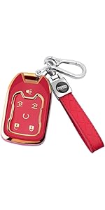 for GMC Key Fob Cover with Keychain, Soft TPU Full Protection Key Shell Key Case Compatible with Chevy Silverado Suburban Tahoe GMC Acadia Sierra Terrain Yukon,6-Button(Blue)