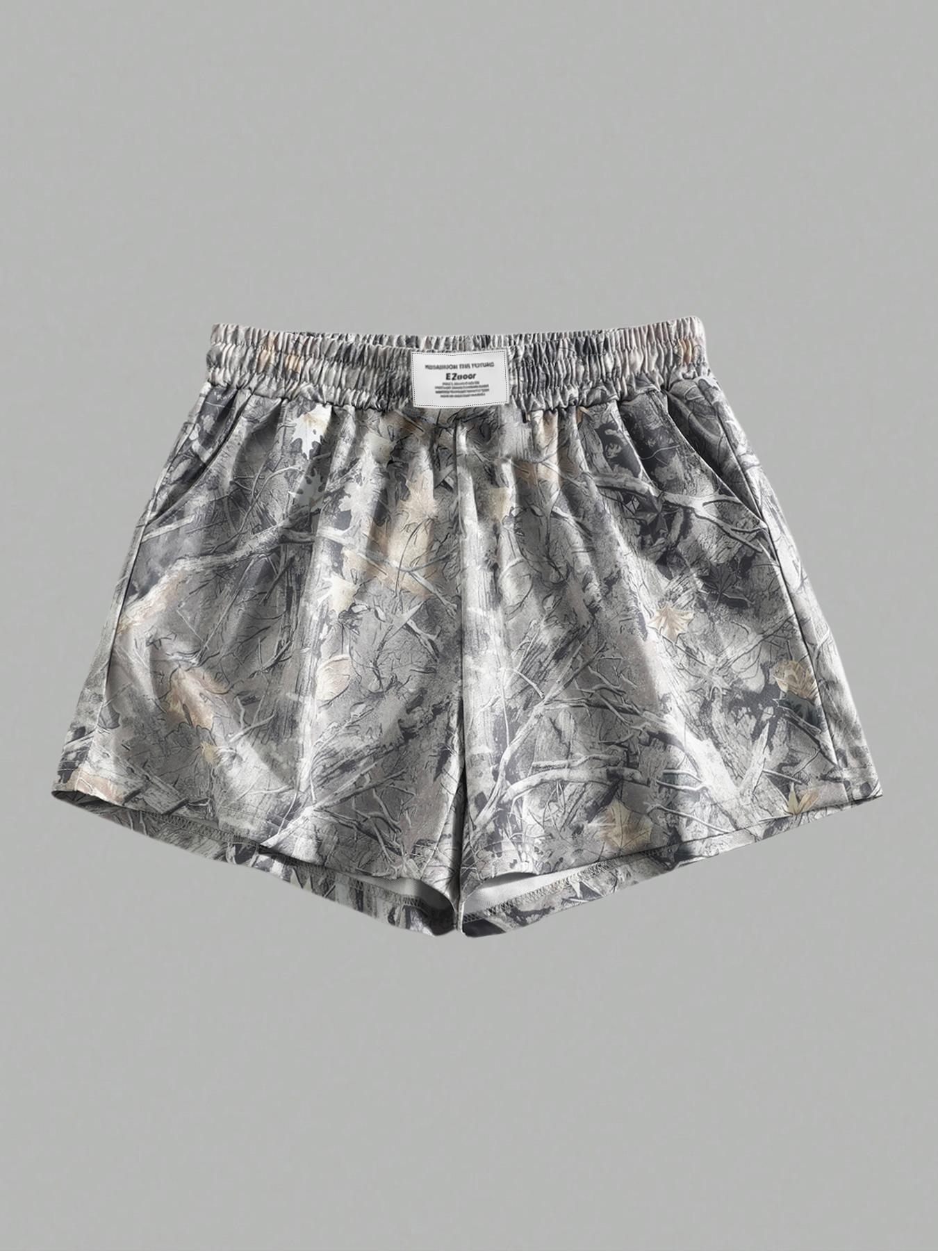 Women's Plain & Camo Print Shorts, Casual Comfy Breathable Elastic Shorts for Summer, Ladies Bottoms for Daily Wear
