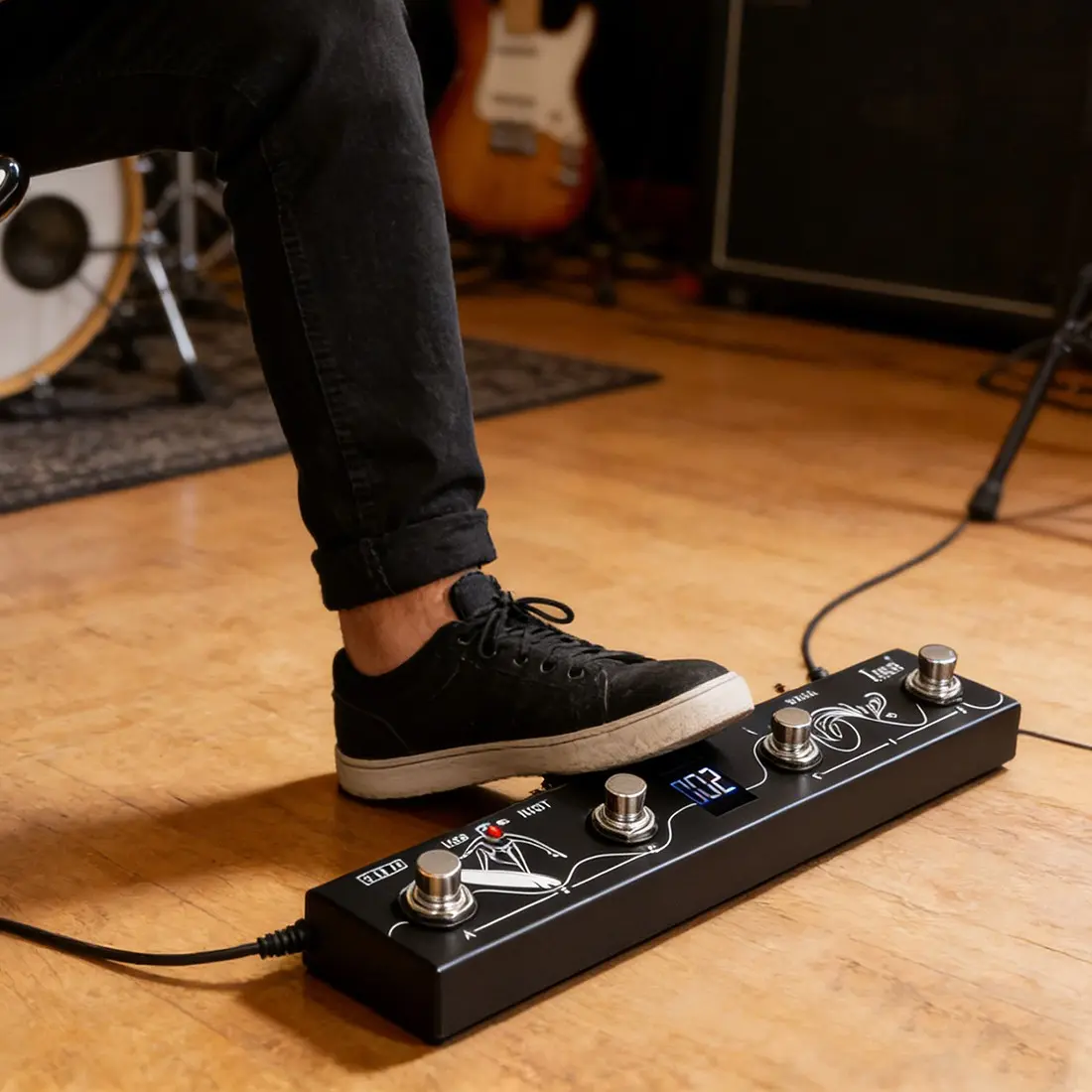 IRIN Wireless MIDI Foot Controller Pedal, APP Controlled Rechargeable MIDI Pedal for Windows Mac iOS Android Live Performance Digital