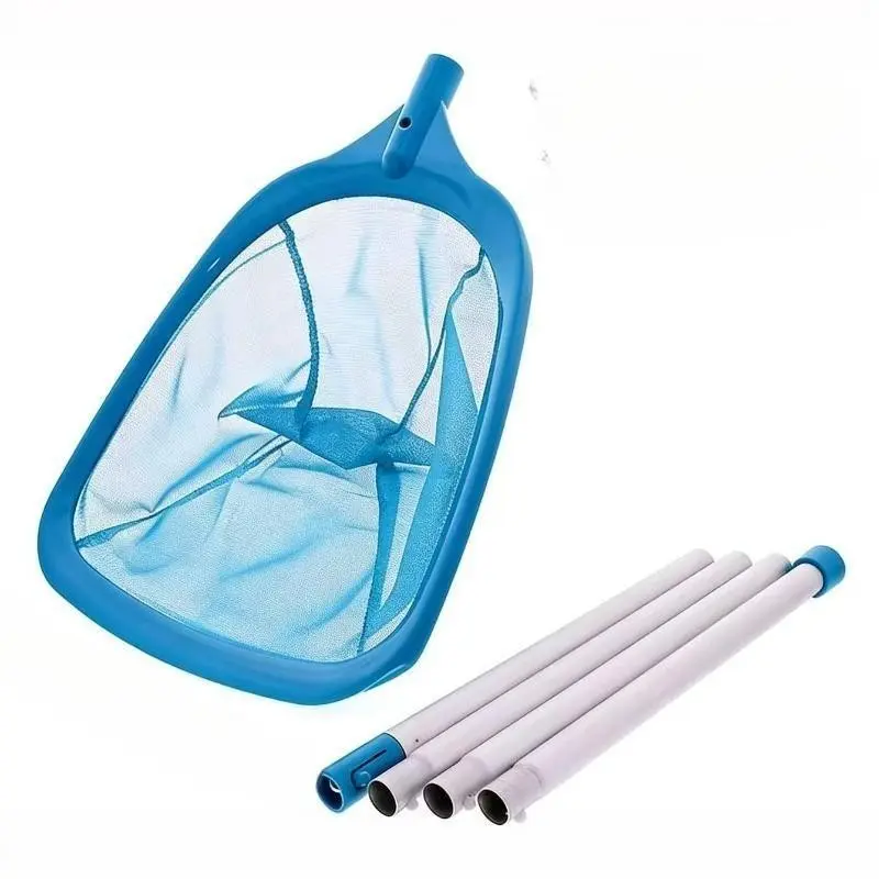 Leaf pool skimmer net Cleaner with 4-piece aluminum alloy handle - Cleaning fine mesh quickly removes debris, suitable for above-ground and in-ground pools Pool cleaning equipment