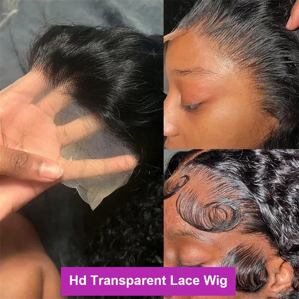 Women's Human Hair Half Wig - HD Wigs, 250% Density 40Inch Deep Wave, 13x4/13x6 360 Full Lace Frontal, Transparent Lace, Pre-Plucked Hairline & Side Parts Cap Design, Deep Wave Wig