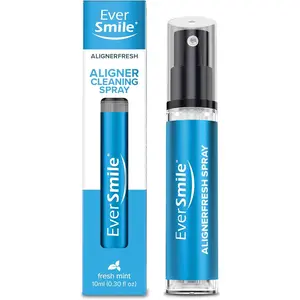 AlignerFresh Cleaning Spray for Invisalign and All Clear Aligners and Retainers – On-the-Go Cleaning & Teeth Whitening, Kills Bacteria, Fights Bad Breath – Mint Flavor, 10ml (1 Pack)