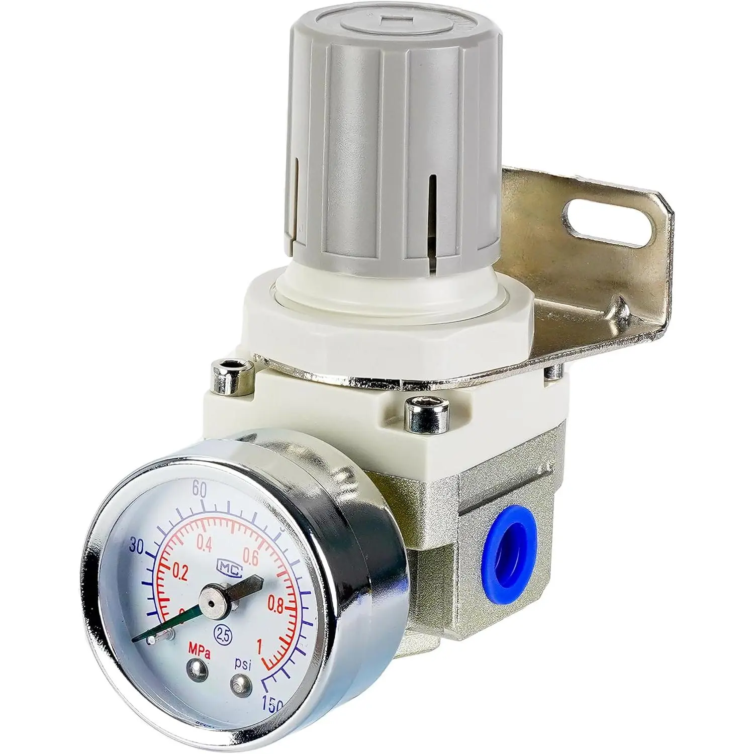 Air  Regulator with 1/4" Port, Air Compressor Regulator with 0-150 PSI Precision Gauge and Bracket,  for  System, AR2000-02
