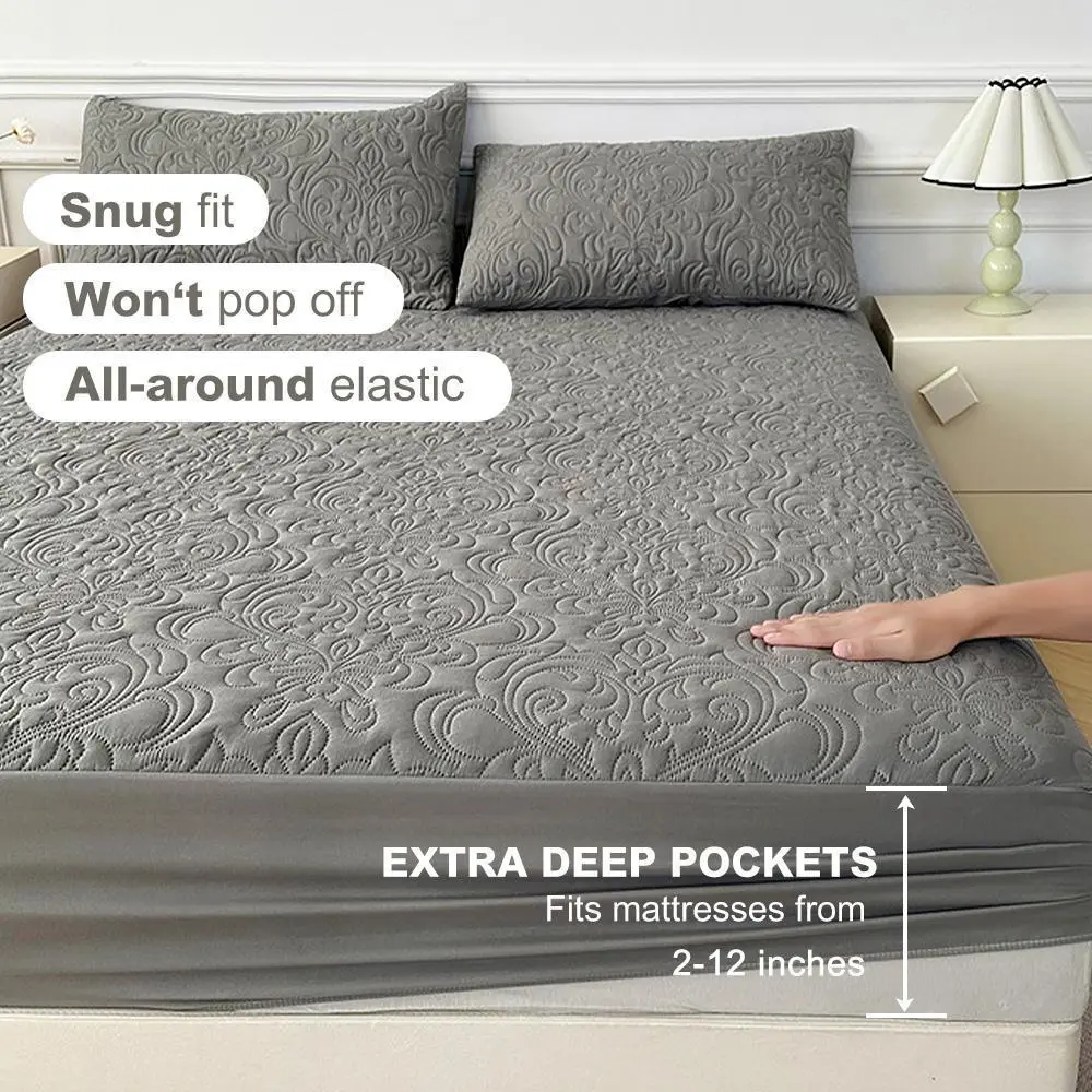 1pc 2026 Cool Soft Fitted Sheet - Waterproof, Eco-Friendly, Non-Slip Durable Bedding Accessories, Solid Color Mattress Cover for Bedroom, Apartment