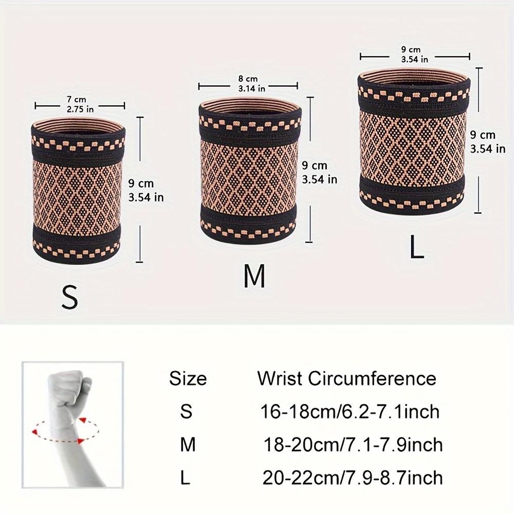 4-piece copper-colored wrist compression bracelets, soft wrist support bands, suitable for support during sports, fitness, and typing