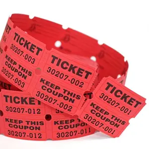 500 Hole Punch Raffle Tickets Twin Roll, Multi-Color, Easy-To-Read Design, Continuous Numbering, Fundraising, Festival Events, Ticket Prizes
