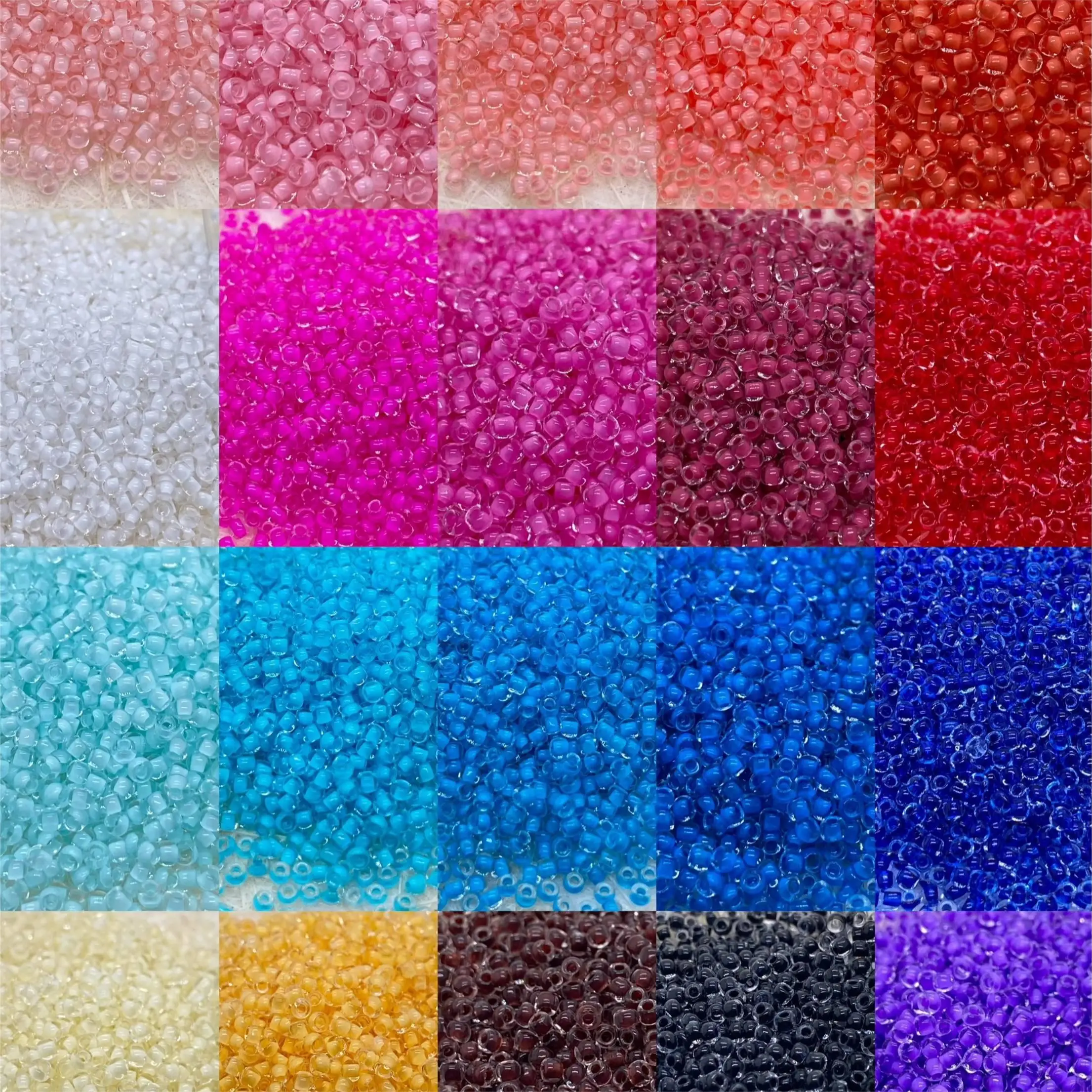 2mm Colorful Core Glass Seed Beads, 20 Colors, 200g, Smooth Transparent, Ideal for DIY Bracelets, Necklaces, Hair Accessories, Crafts