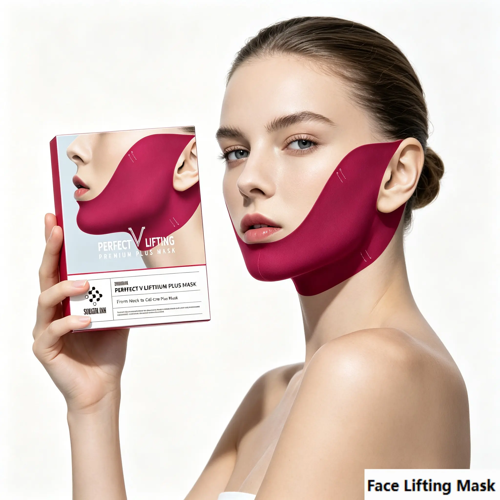 V-Shape Lifting Bandage Mask, Anti-Sagging Chin, Wrinkle Improvement, Special Skincare Face Mask, Nylon Fabric & Water Gel
