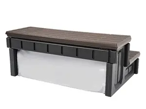 HECASA Hot Tub Steps Outdoor Spa Steps with Storage, Hot Tub Stairs Non-Slip Steps for Outdoor Indoor, 36 Inches Black/Brown, Deluxe Spa, Assembly Required HECASA Hot Tub Steps Outdoor Spa Steps with Storage, Hot Tub Stairs Non-Slip Steps for Outdoor Indoor, 36 Inches Black/Brown, Deluxe Spa, Assembly Required