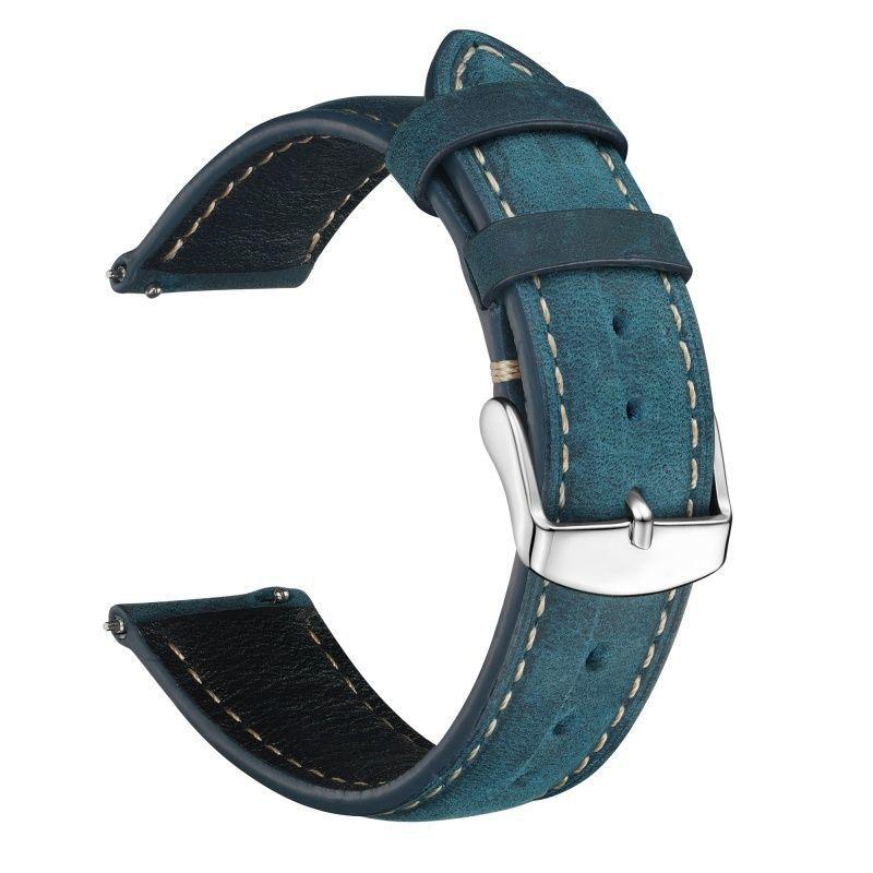 Vintage Crazy Horse Cowhide Leather Strap Unisex Genuine Leather Watch Strap Simple Design