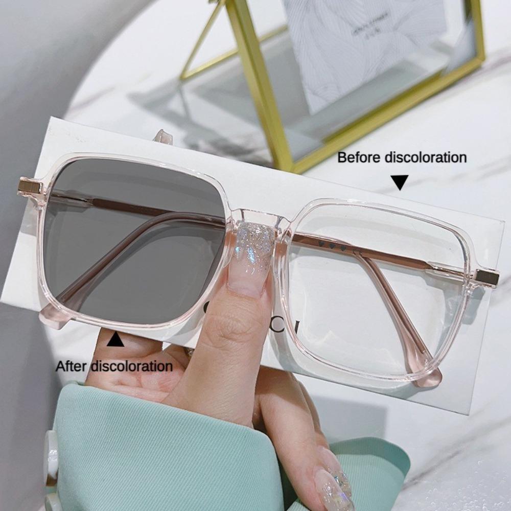 Photochromic Anti Radiation Glasses, Lightweight Metal Frame Eyeglasses for Women & Men, Fashion Eye Protection Glasses for Daily & Outdoor Use, Sunglasses For Women