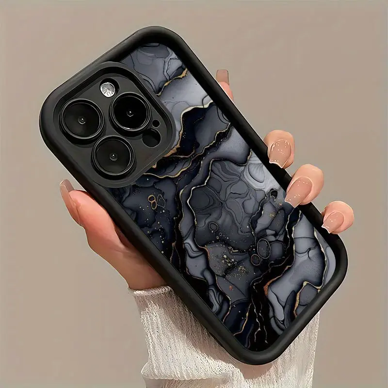 Marbling Pattern Trendy Hot Selling Male and Female Matte Texture Sky Eye Stair Groove Mobile Phone Case Comfortable Grip for iPhone 17 Pro Max/16/15/14 Plus/13/12 Mini/11/X/XS/XSMAX, Trendy Gift