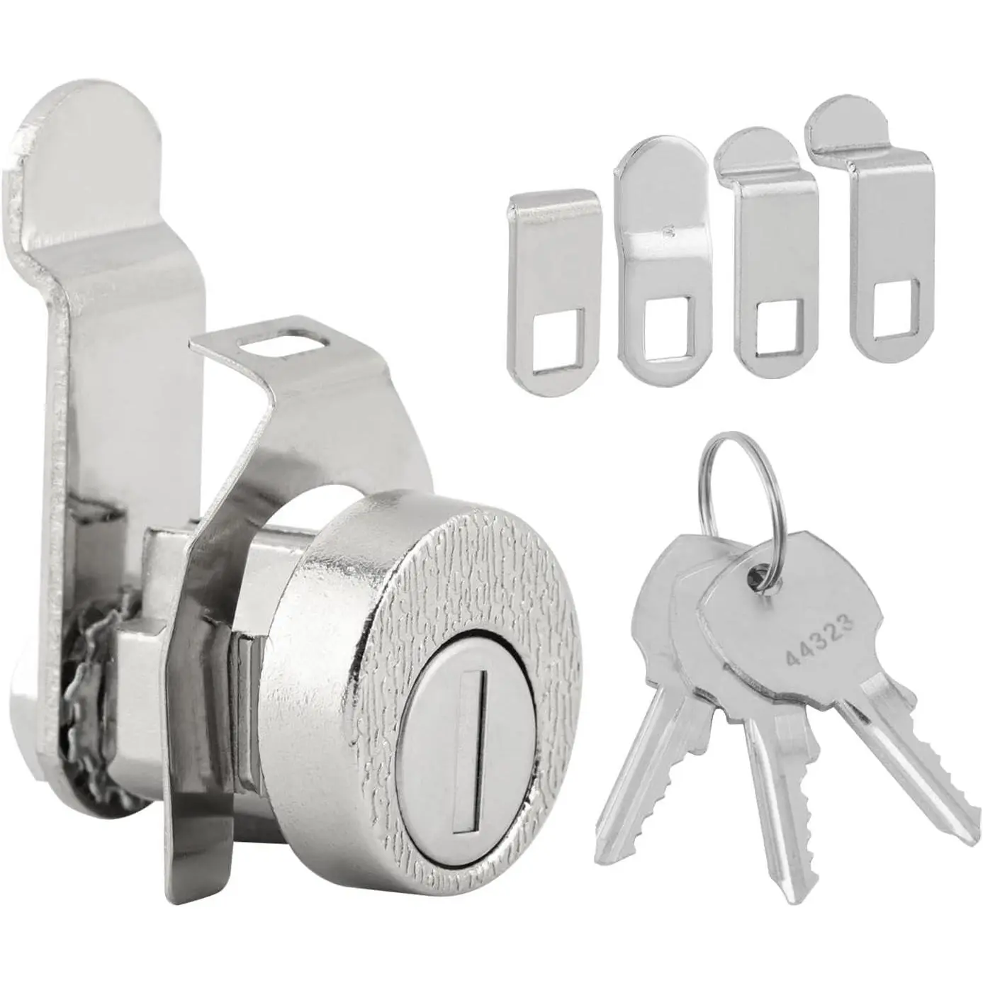 Women's Outdoor L-1172C National Mailbox Lock Replacement for C9100 Key Lock, 1 Pcs, Nickel Finish, Solid Metal Zinc Alloy, Corrosion Res., Includes 3 Keys & 5 Cams