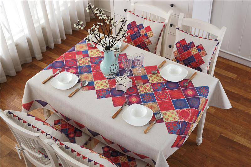 Imitation Linen Dining Chair Cushion, Seat Pad, Backrest Cushion, Pillowcase, Tablecloth, Multi-Purpose Cover Towel