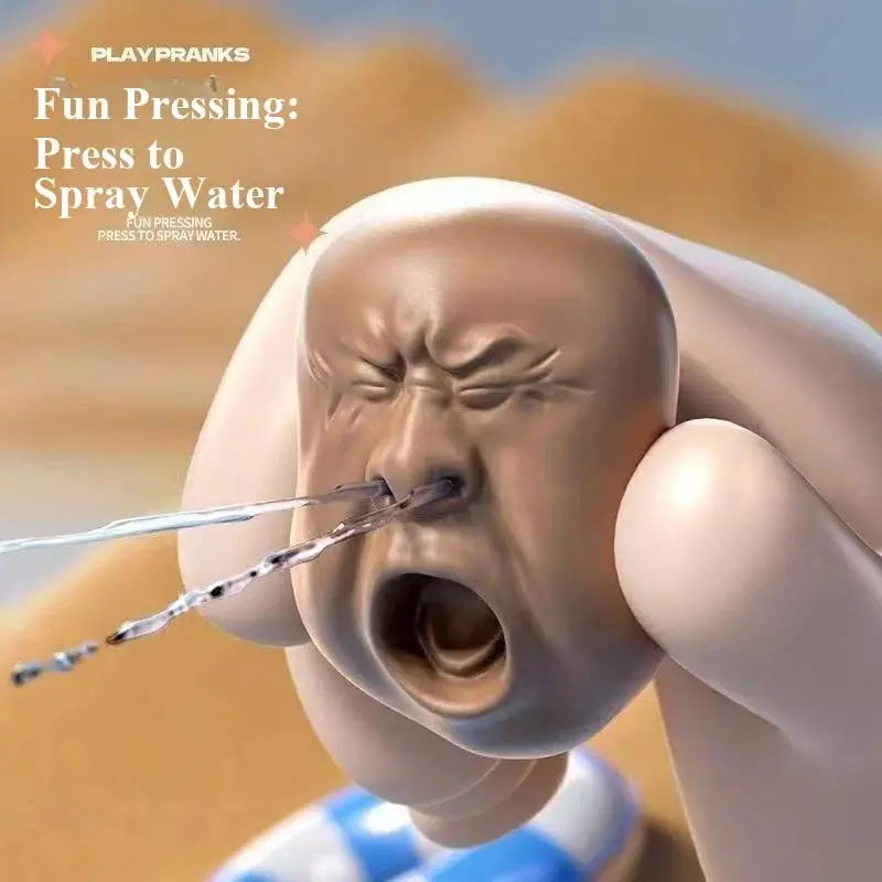 Yawning Water Gun - Cute & Funny Squirt Face Expression, Plastic, Ideal for Travel & Pocket Games, Adds Humor to Your Outing