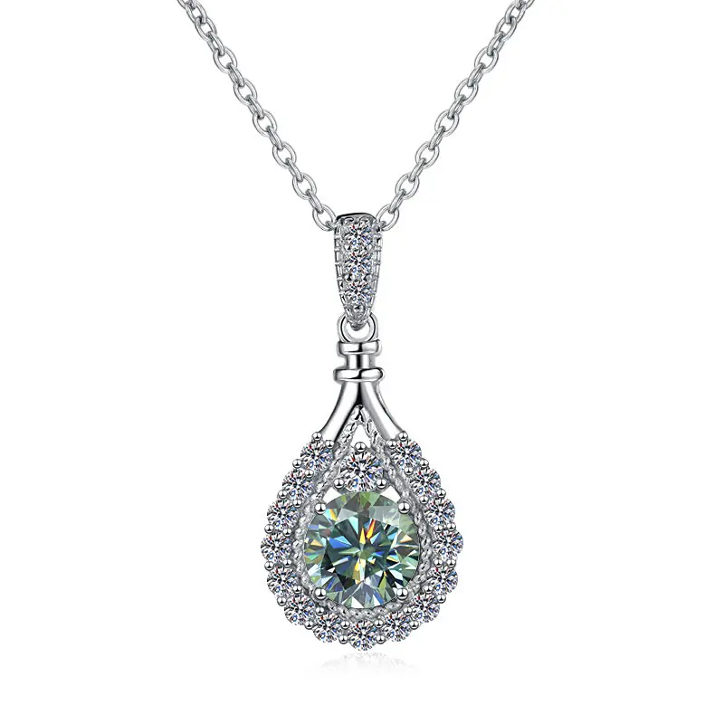 S925 Sterling Silver Necklace for Women, Korean Style Teardrop Pendant with a Colorful Artificial Gemstone, Korean Artificial Gemstone Necklaces & Pendants, Synthetic/Simulated Coloured Gemstone, Chic Artificial Gemstone Necklaces & Pendants S925 Sterling Silver Necklace for Women, Korean Style Teardrop Pendant with a Colorful Artificial Gemstone, Korean Artificial Gemstone Necklaces & Pendants, Synthetic/Simulated Coloured Gemstone, Chic Artificial Gemstone Necklaces & Pendants