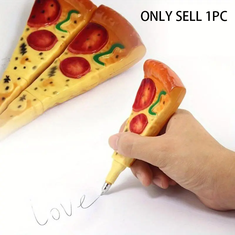 1Pc Funny Pizza Shaped Pens - Writing Pens Great for students and gifts, featuring a realistic bread design, Writing Stationery