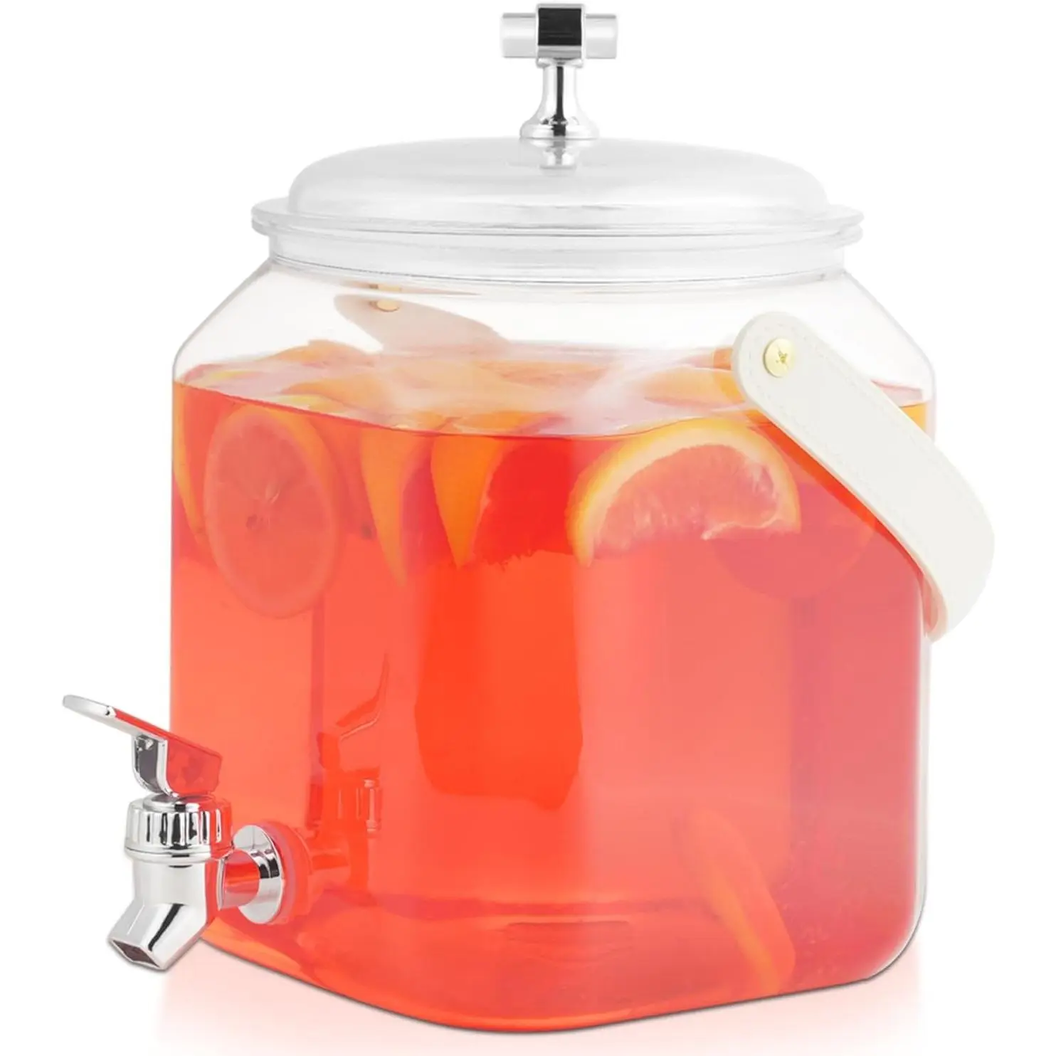 1 Gallon Beverage Dispenser - Leak proof Juice Dispenser Sealed Plastic Lemonade Dispensers with Anti-Rust Lids Drink Jug for Parties Home Kitchen Camping with Spigot（1 Packs）
