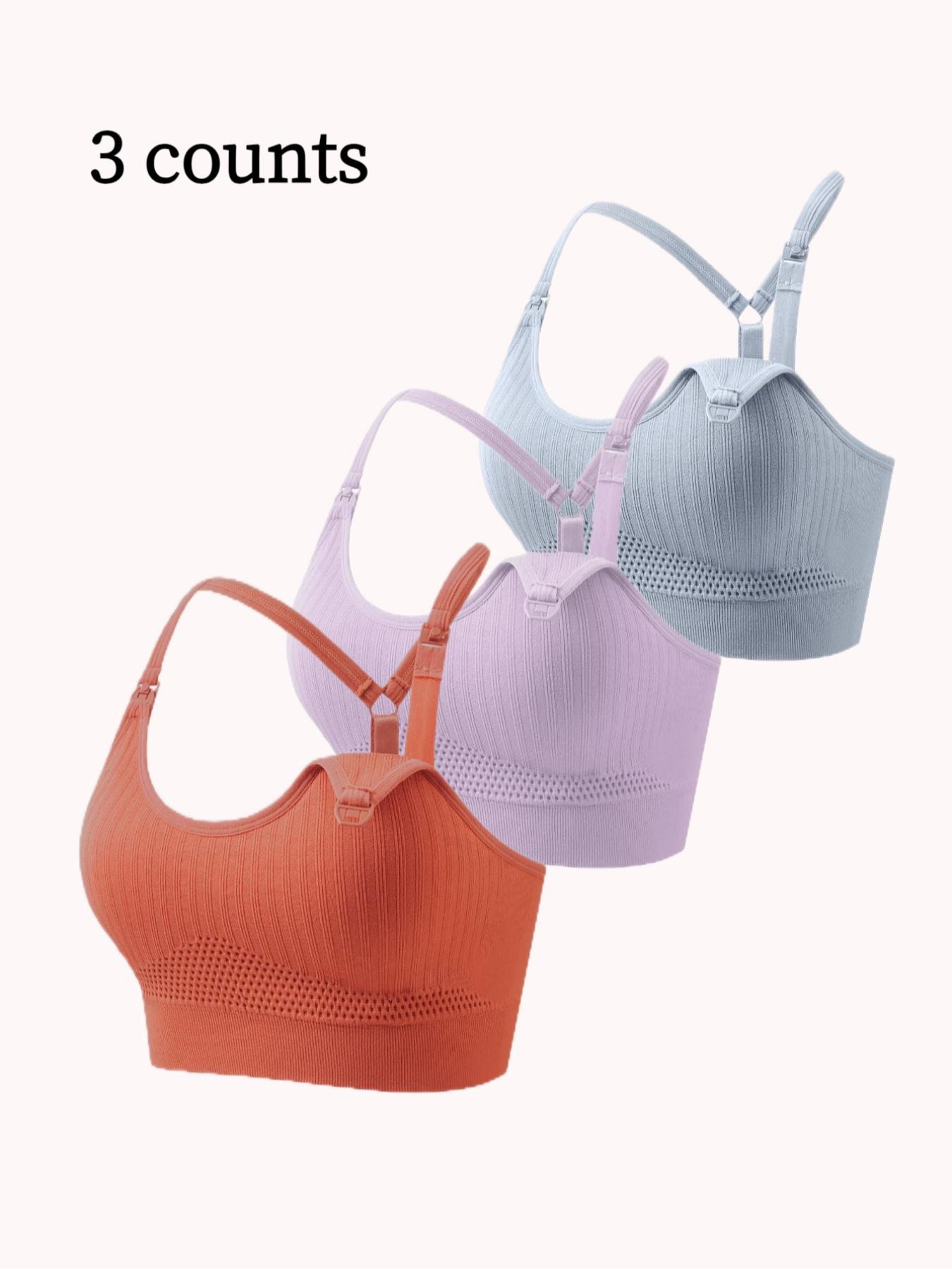 Maternity Solid Color Breathable Removable Chest Pad Wireless Nursing Bra, Soft Supportive Maternity Bra, Maternity Lingerie for All Seasons, Pregnancy Maternity Bra