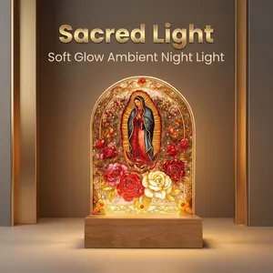 Holy Light Acrylic Virgin of Guadalupe LED Night Light, Color Changing Religious Prayer Lamp, Classic Home Bedroom Decor, Meaningful Faith Gift for Latino Catholic Family