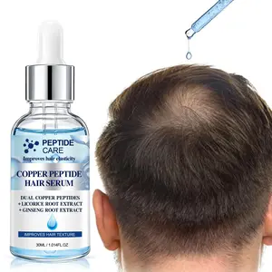 30ml Copper Peptide Hair Serum with Licorice Root Extract, Ginseng Root Extract - Deeply Nourishes Scalp, Improves Hair Elasticity & Smoothness, Fuller & Shinier Hair, Strengthens Strands - For Dry & Frizzy Hair, Daily Hair Care