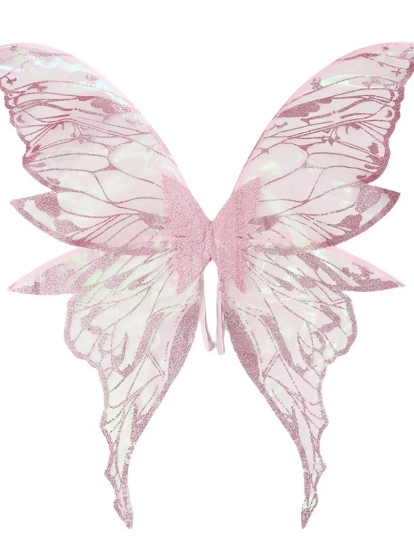 Shimmering Butterfly Wings for Women, Gold Fairy Wings, Carnival Costume Accessory, Halloween Christmas Party Props, Party Accessories, No Battery Needed