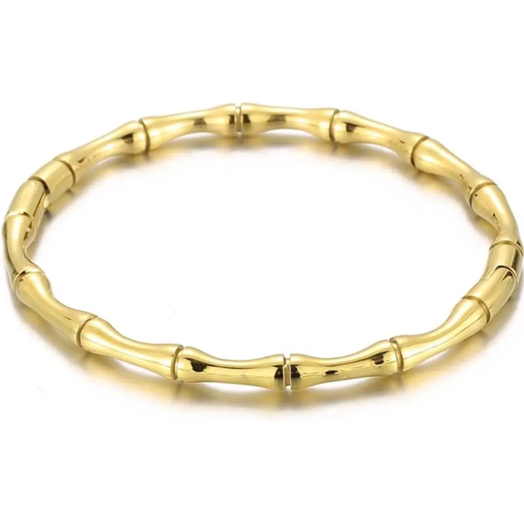 316L High Polished Stainless Steel Round Bangle Bracelet, Classic Plain Style with Open Clasp, Never Rusts for Party Wedding Occasions, Synthetic