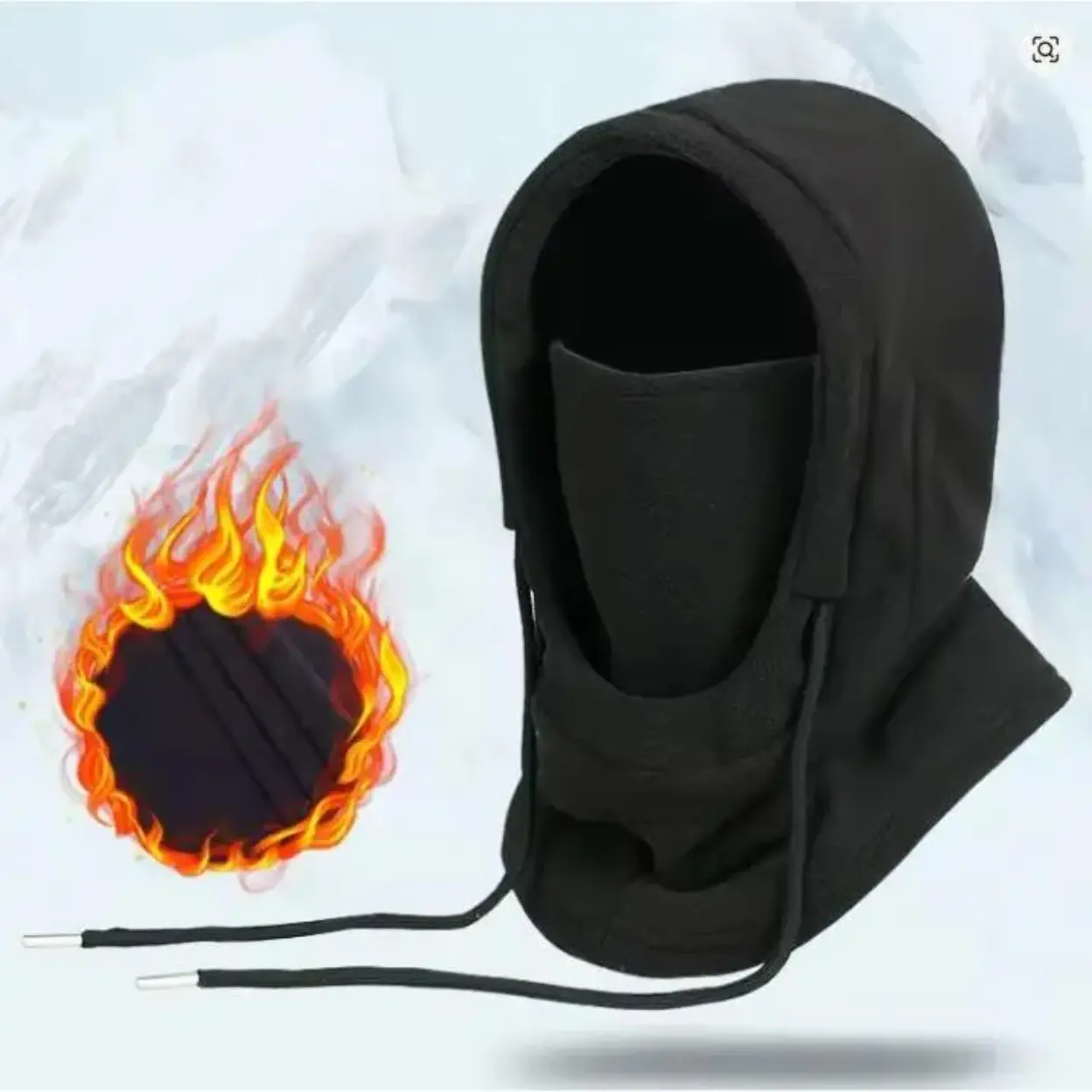 Fleece-Cotton Full Face Balaclava, Adult Windproof Heat-Insulating Headwear with Neck Guard, Warm Hooded Accessory for Men’s Winter Outdoor Activities