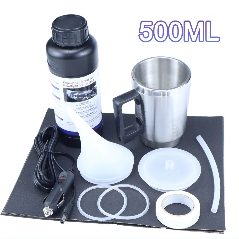 500ML Car Headlight Lens Repair Kit, Aging Headlight Cleaning Tool Set, Crack//foggy Headlight Polishing Kit, Vehicle Maintenance, Compact Design, High-Quality Material