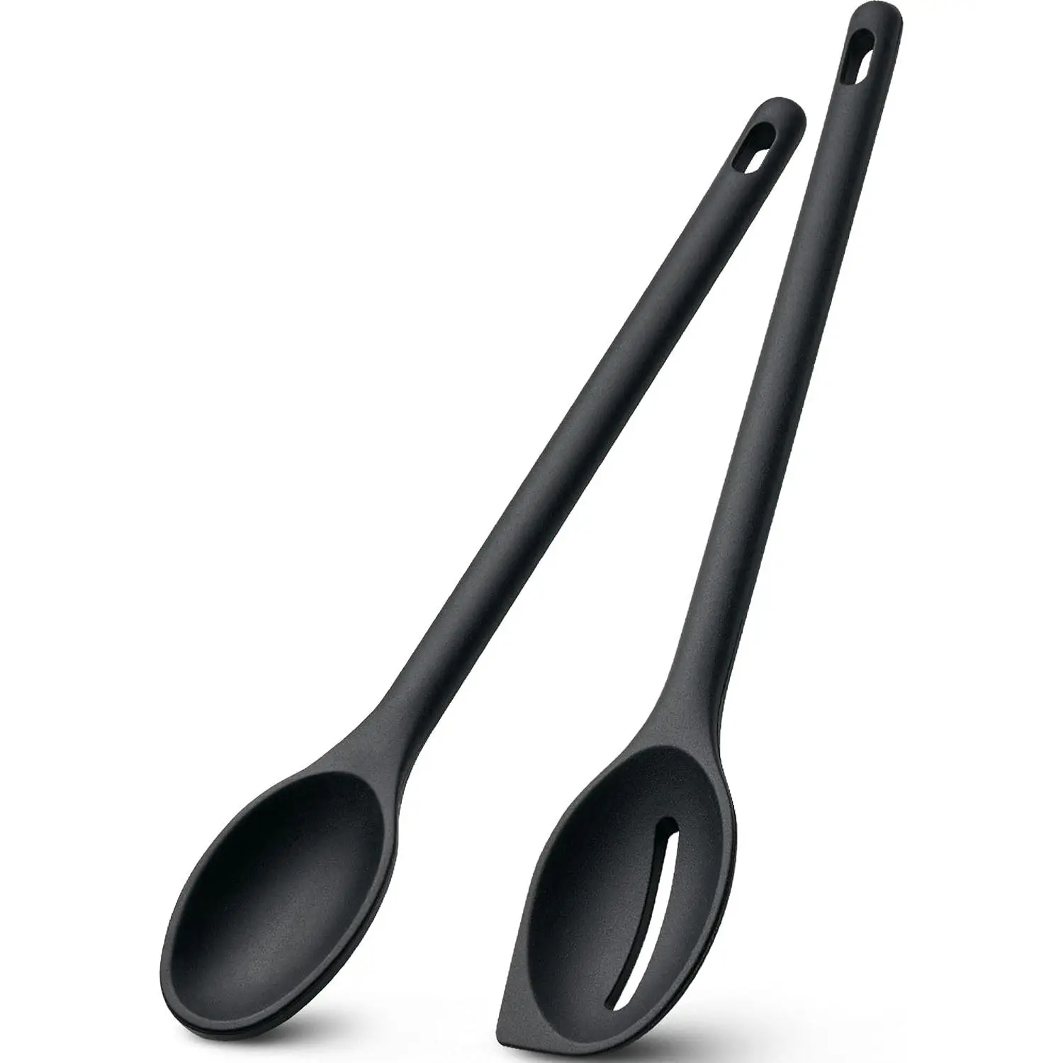 Pack of 2 Cooking Spoons, 600°F Heat Resistant Multifunction Spatula Spoon |  Spoons with Solid & Slotted Spoon for Scooping, Mixing and Serving, Stirring, Scraping, , Non-Stick