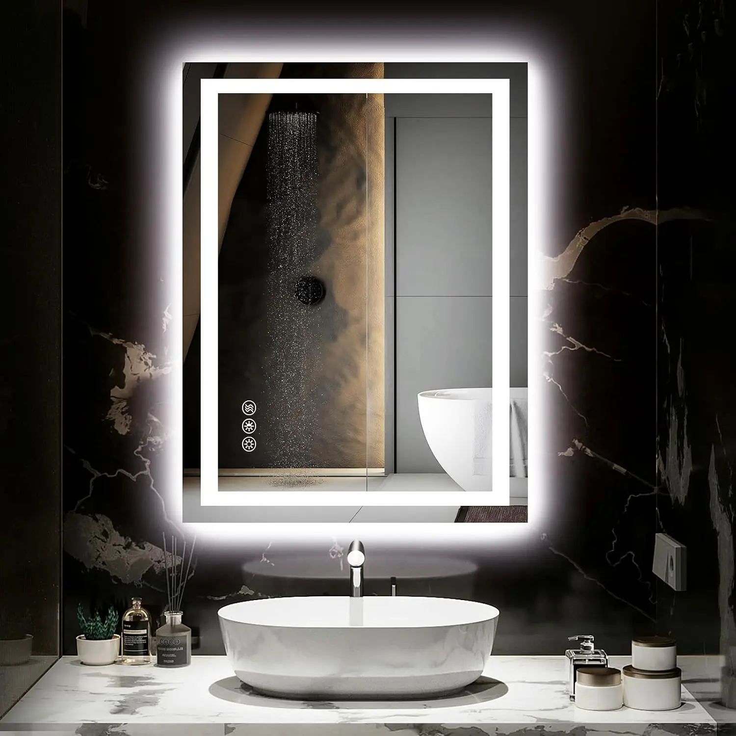 24"X32" LED Bathroom Mirror with Lights, Anti-Fog, Dimmable, Backlit + Front Lit,  Bathroom  Mirror, Memory Function, Shatterproof, Tempered Glass (Horizontal/Vertical)