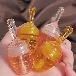 2/4pcs honey jelly lip oil set, colorless nourishing formula for extremely dry lips. Plump & moisturize lip lines, works as lip primer or sleeping mask, ideal cute lip care gift set.