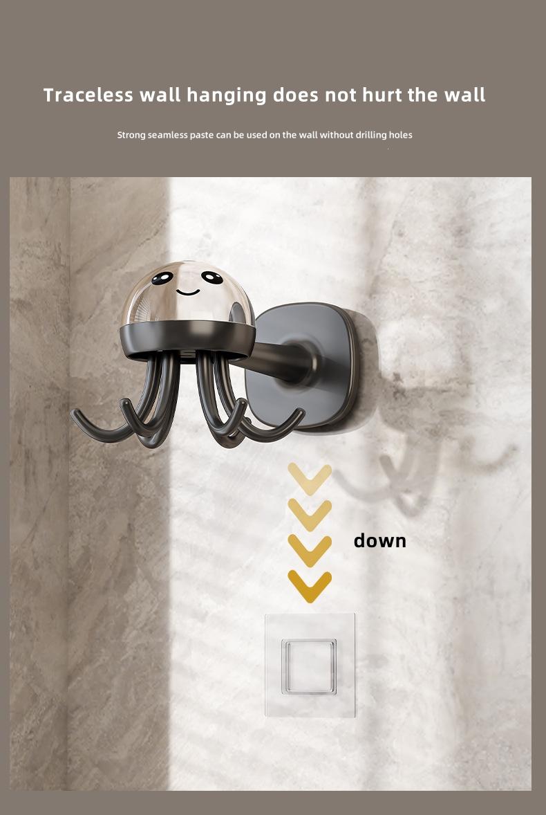 Kitchen Rotatable Hook Wall Mounted Storage Rack Kitchen Storage Rack Multi-Functional 360° Rotary Hook