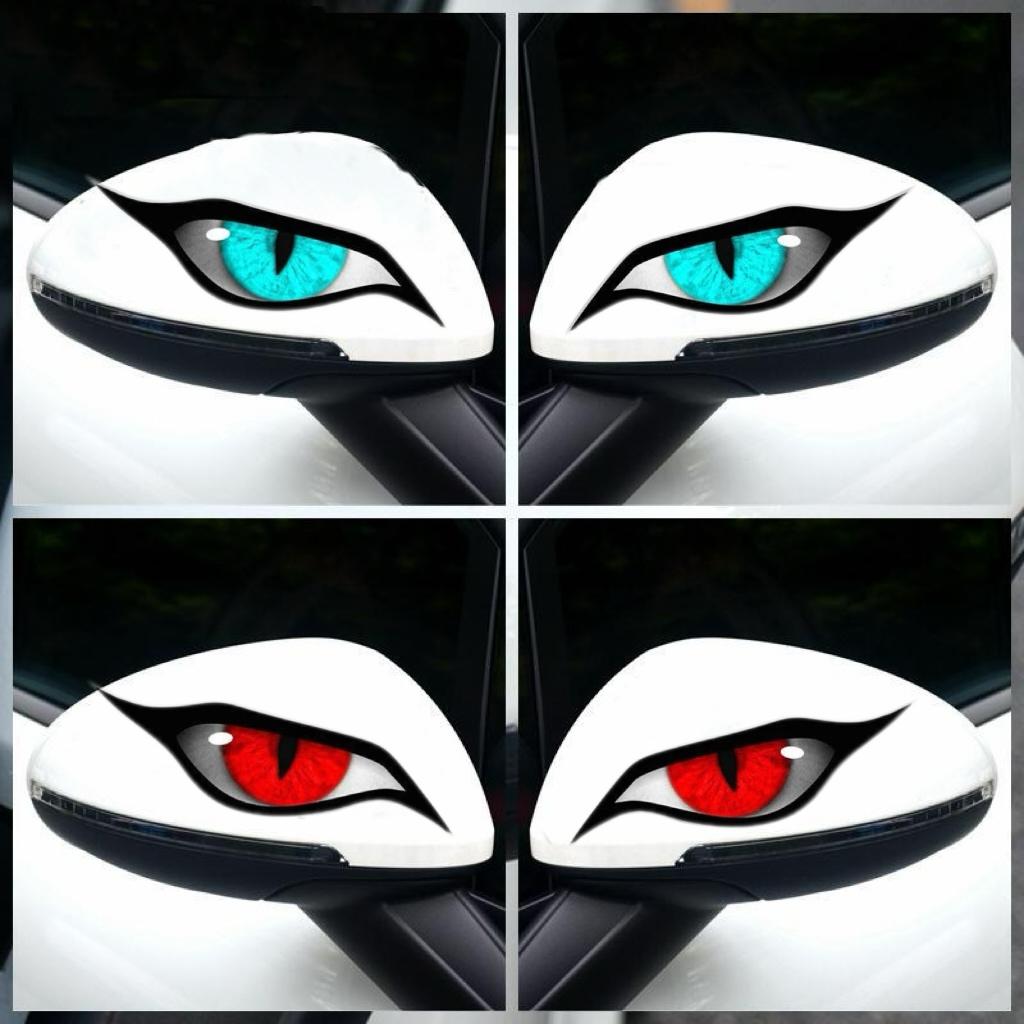 3-Pack Raptor Eye Car Stickers, Horror Rearview Mirror Decals for Trucks SUVs, Waterproof UV Resistant Scratch-Proof Vinyl, Spooky Halloween Car Decor, Universal Fit Auto Exterior Accessory