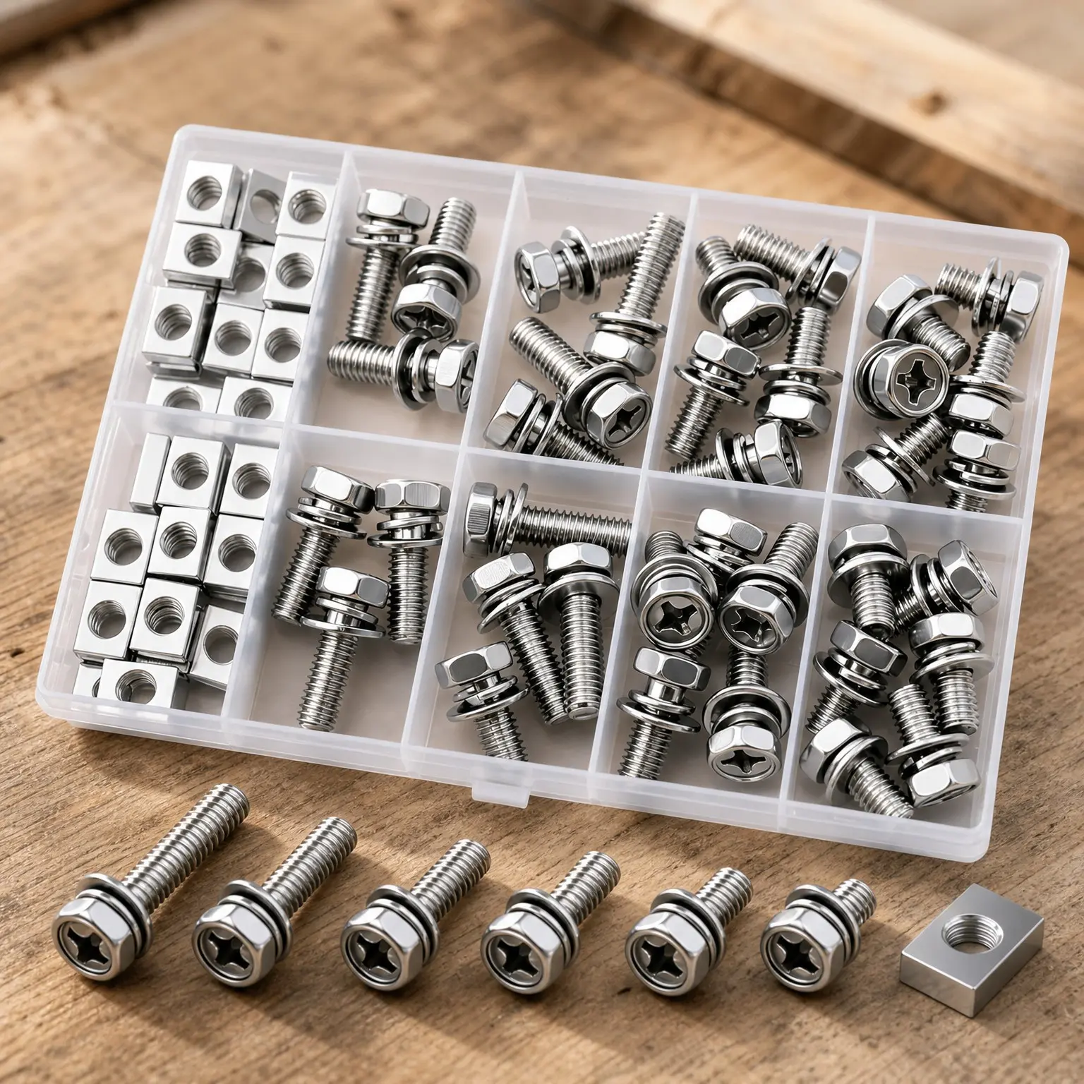 72PCS Battery Terminal Motorcycle Bolts and Nuts Kit M6x10/12/16/18/20mm 304 Stainless Steel Battery Bolt with Square Nut for ATV Bike, Motorcycle, Scooter