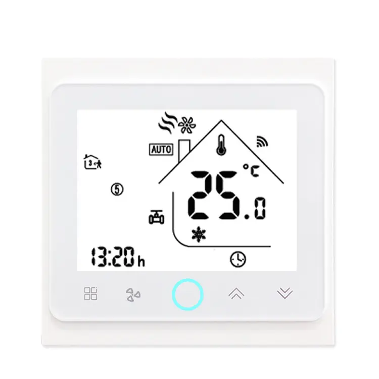 Smart WiFi LCD Thermostat for Central Air Conditioners, Wireless Remote Controller Panel for Fan Coil Units, Smart Remote-Controlled Temperature Control Systems, Wireless Remote Controller Temperature Control Systems