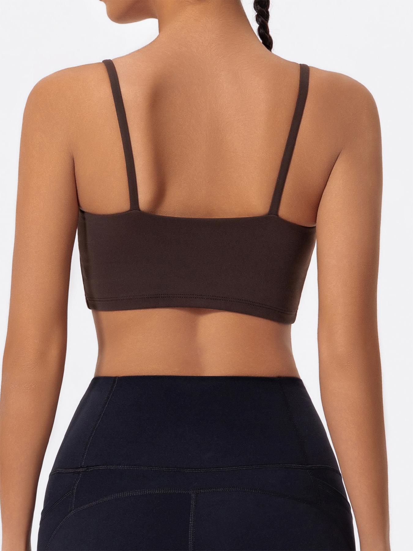 Women's Solid Color Yoga Sports Bra, High Stretch Breathable Comfortable Backless Buckleless Sports Bra, Ladies Sportswear for Indoor Outdoor Wear, Sporty Breathable Bras