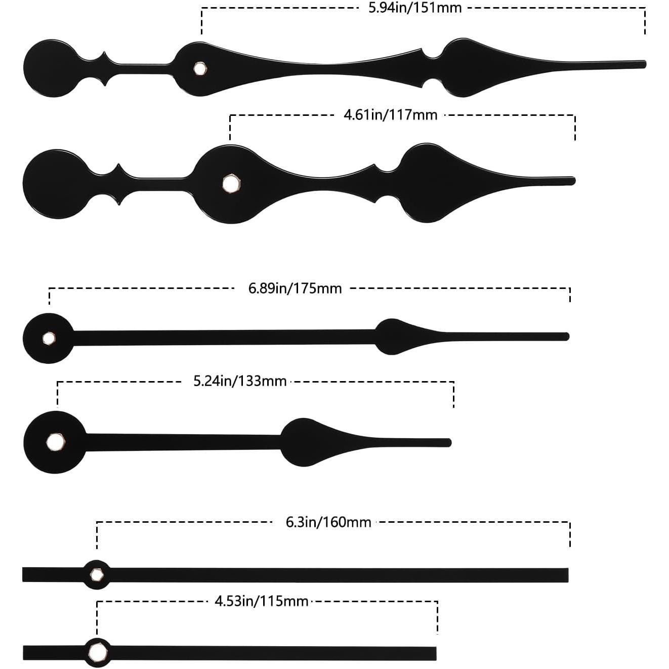 2 count 12888 Clock Movement for Wall Clock Mechanism Replacement, with ...