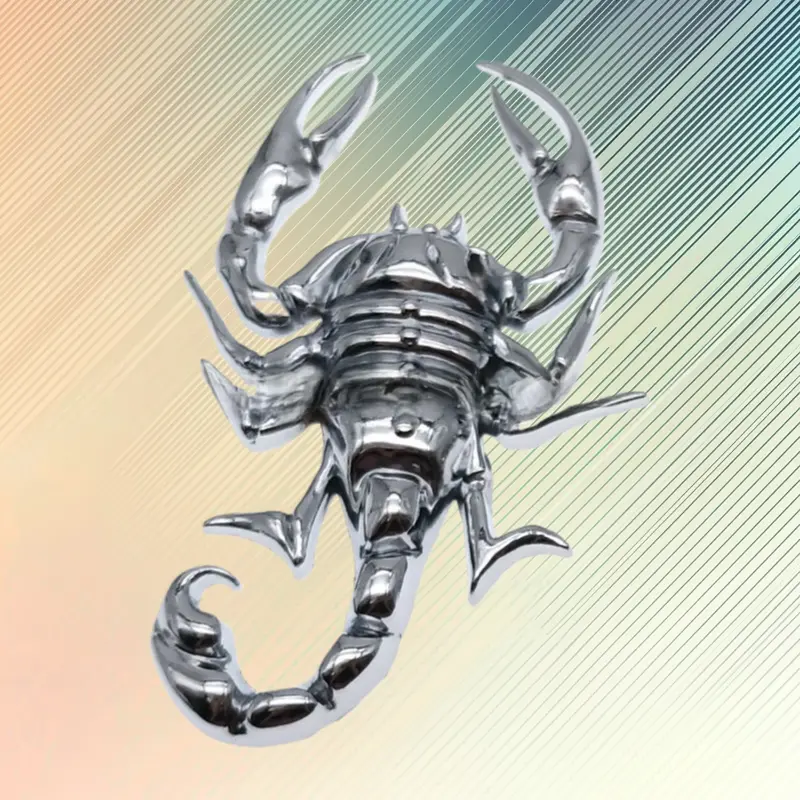 Personalized 3D Scorpion Metal Emblem Car Sticker - 10.2*5.7cm, Weatherproofed, Heat Protection, Abrasion Resistant, Freestyle Install, Universal Cars Double-Sided Exterior Decor