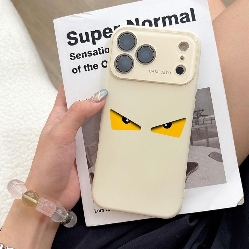 Devil's Eye Dopamine Ins Style Solid Color Phone Case with Ultra Skin friendly Touch, All Inclusive Lens Phone Case Suitable for Apple 17 16 15 14 13 12