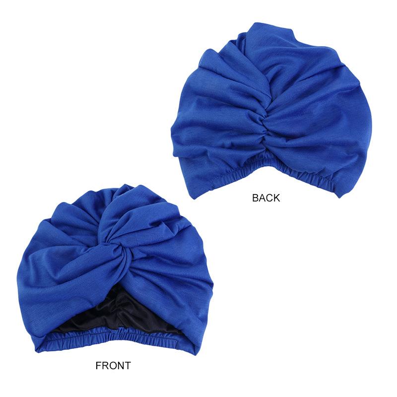 Double Layer Satin Indian Turban, Elastic Cross Twist Chemo Head Wrap