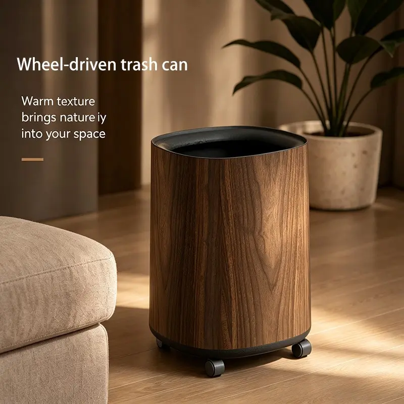 1pc Wheel Bin, Dual Bucket Hidden Trash Bag, Swivel Wheels, Open Top Design, Easy Garbage Disposal, Ideal for Living Room, Bedroom, Office