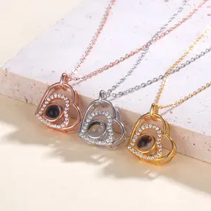 100 Languages I Love You Necklace For Women Valentine Day Gift For Girlfriend European American Fashion Trendy Pendant Jewelry