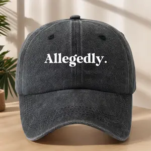 Funny Allegedly Printed Dad Hat Vintage Washed Cotton Baseball Cap True Crime Podcast Fan Graphic Heat Transfer Distressed Sarcastic Meme Humor Novelty Gift For Men WomenClass of 2026 Law Student Apparel Casual Streetwear Summer Sun Hat Father's Day Gift