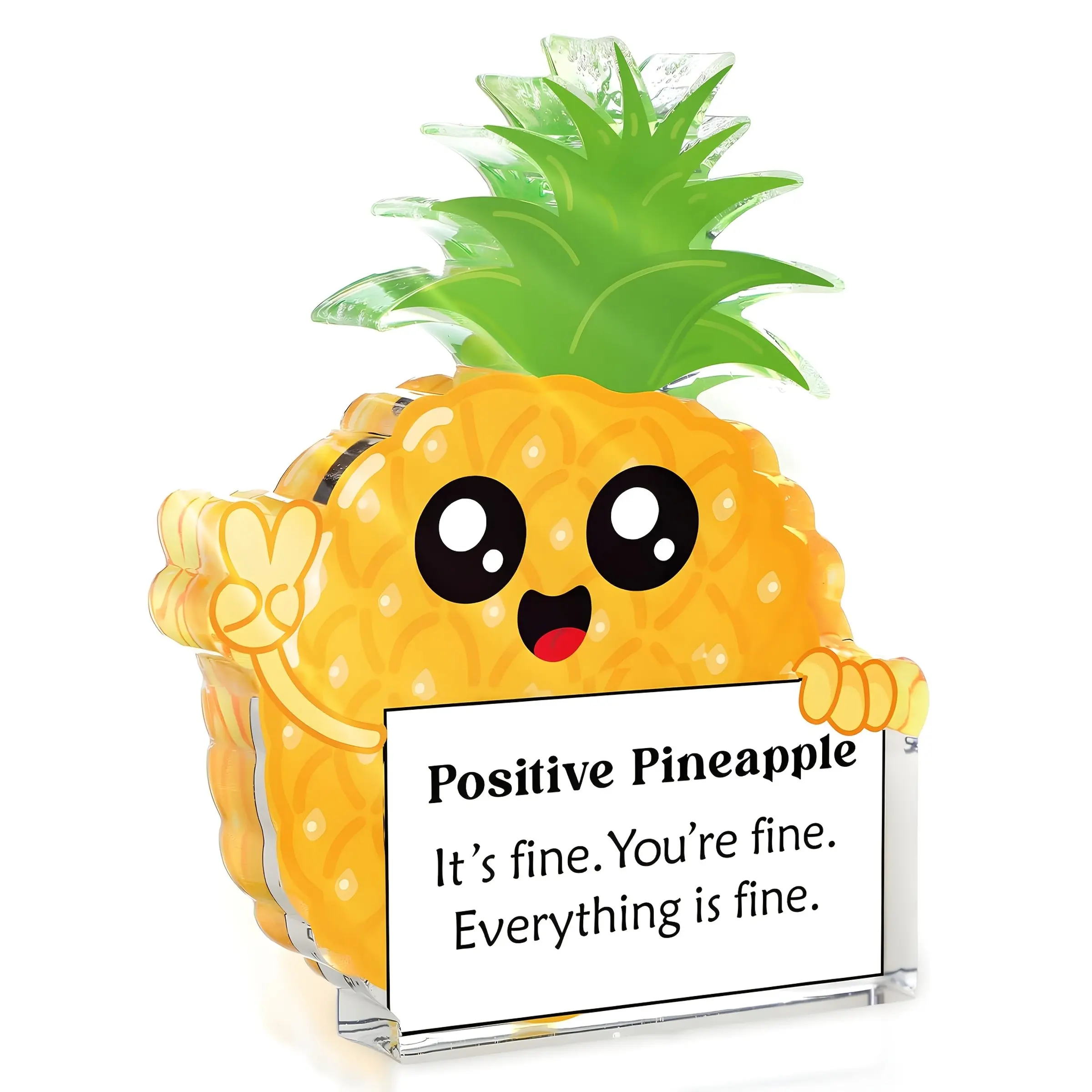 Acrylic Pineapple Gift for Mom, Colleagues, Friends, Inspirational Home Office Desk Decor, Emotional Support, Lady Gift